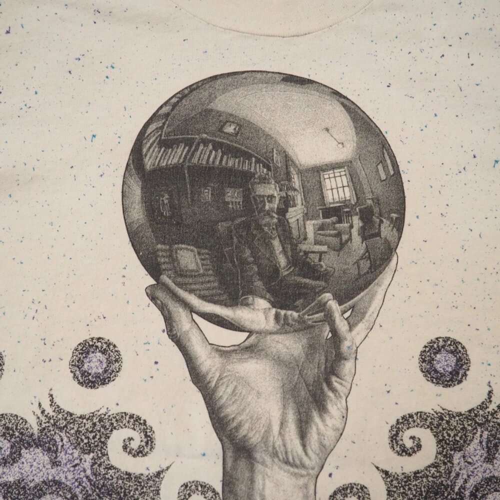 Vintage Andazia MC Escher Single Stitched Hand Reflecting Sphere All Over Print - Picture 6 of 6